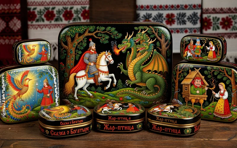 Plateau de Jouil (Zhostovo) avec bouquet de fleurs peintes sur fond noir laque